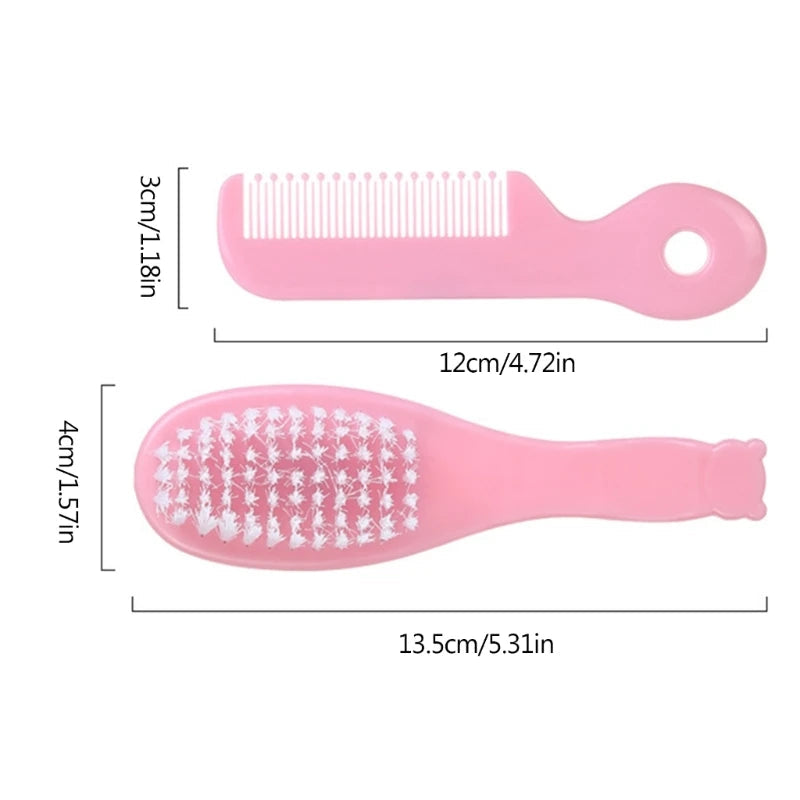 Baby Hair Brush & Comb Set Children Hair Brush Soft Nylon Bristle Cradle Caps Hair Brush for Toddler Infant  Massage Dropship Good Vibrations