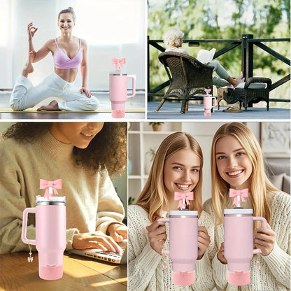 9pcs Accessories Set for Stanley Cup 30oz/40oz Spill Proof Stopper Flowers Straw Cover Silicone Boot Charm Butterfly Chain Good Vibrations Adult Super Store