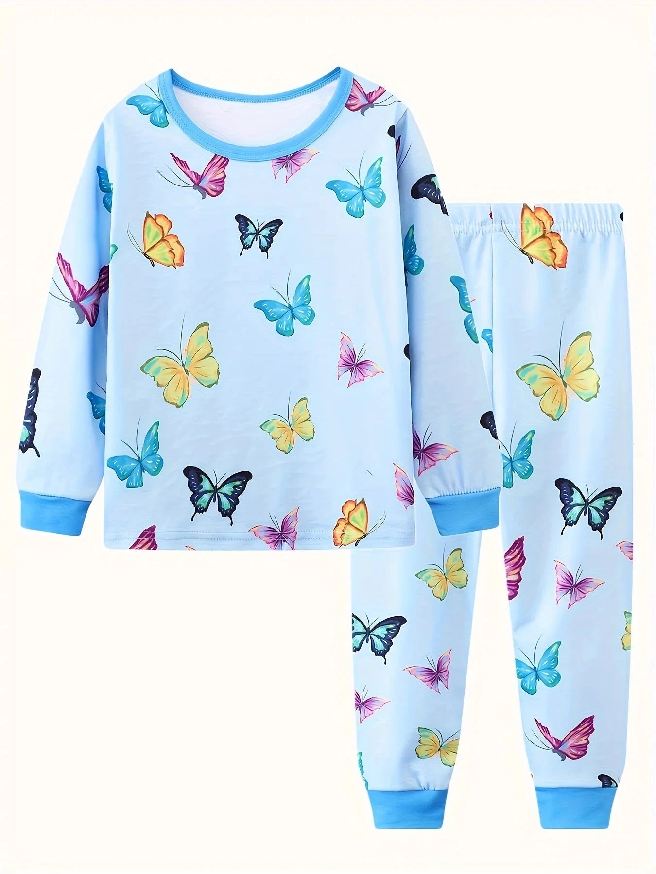 Girls Unicorn Cartoon Long Sleeve Pajamas Two Piece Set Good Vibrations