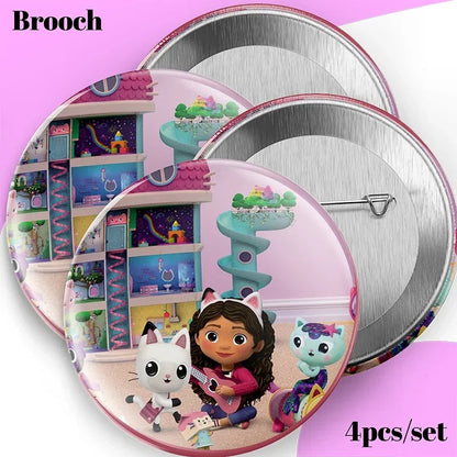 Cartoon Gabby Dollhouse Party Supplies Birthday Party Disposable Tableware Set Paper Plate Cup Napkins Baby Shower Decorations Good Vibrations