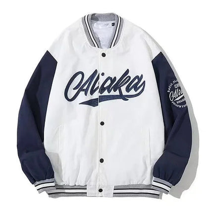 Street Popular Letter Flocking Embroidered Jacket And Coat Men 2023 New Y2K Harajuku Hip Hop Spliced Motorcycle Baseball Uniform Good Vibrations