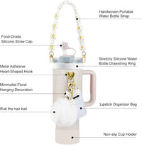 12PCS Accessories for Stanley Cup 30/40 oz Tumbler Water Bottle Handle Strap Straw Toppers Keychain Charms Silicone Cup Boot Good Vibrations Adult Super Store