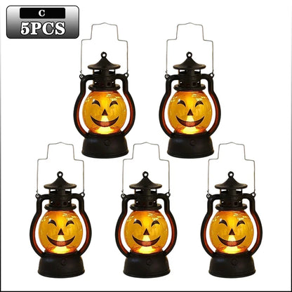 1-10PC Halloween Pumpkin Ghost Face Lamp Portable Skull Decoration Light for Bar Party Table Atmosphere Prop Halloween Decor Use Good Vibrations