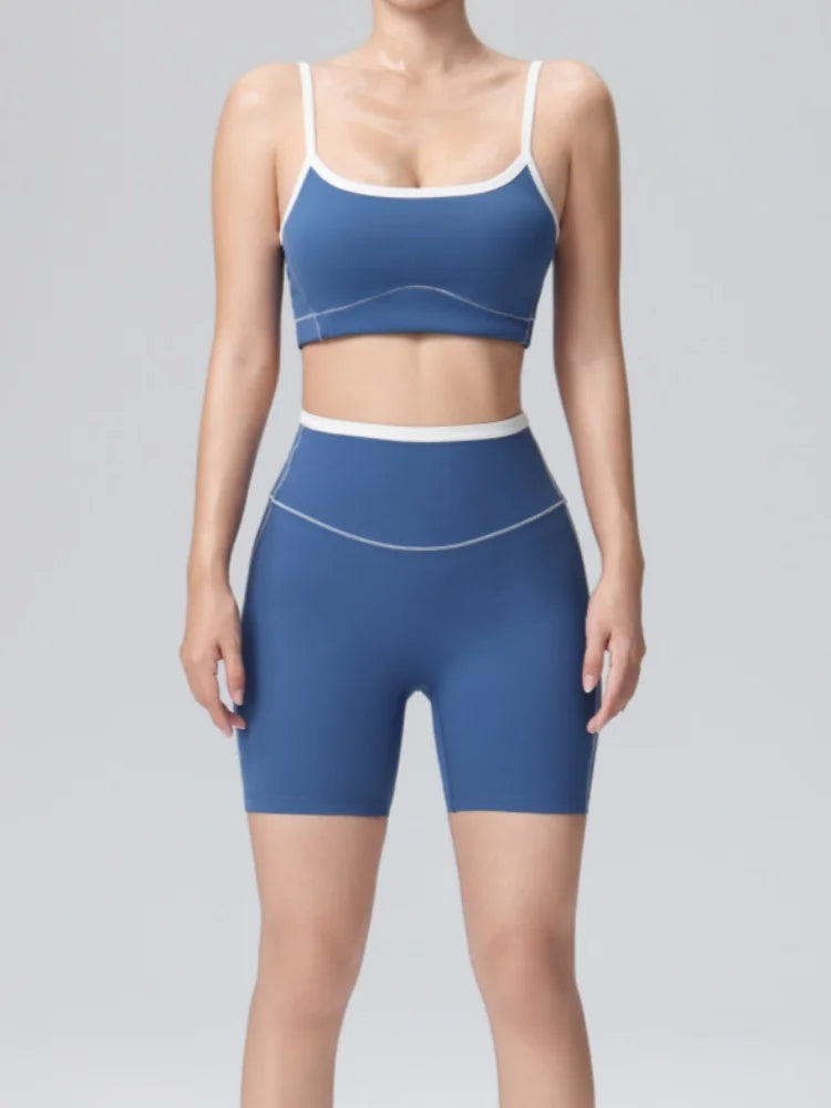 Yoga Sport Outfit for Woman Fitness Women's Two Pieces Short Pant Sets Suits Tracksuit Sportswear Woman Gym Yoga Workout Clothes Good Vibrations