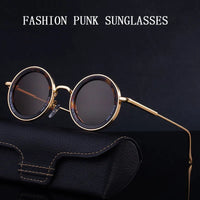 2025 Steampunk Sunglasses For Men Fashion Round Punk Sunglasses Vacation Oculos Outdoor Glasses Vintage Designer Trending Lentes Good Vibrations