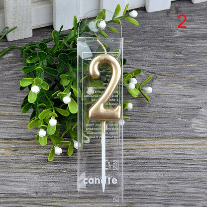 1Pcs Gold Happy Birthday Number Cake Candles 0 1 2 3 4 5 6 7 8 9 Cake Topper Kids Girls Boys Bar Baby Party Supplies Decoration Good Vibrations