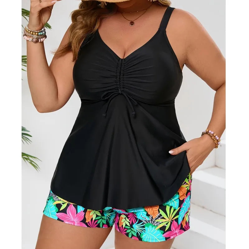 L-5XL Plus Size High Waist Bikini Women's Push Up Large Size 3XL 4XL Swimsuit Summer Mujer Tummy Control Swimwear Bikini Sets Good Vibrations