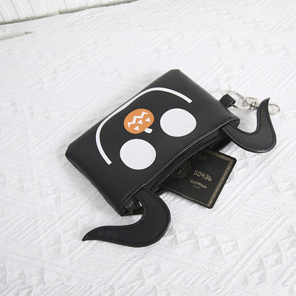 Halloween Pattern Coin Purse For Women Card Wallet Students Multi Pocket Zipper Key Bag Portable Lipstick Bank Card Storage Bag Good Vibrations
