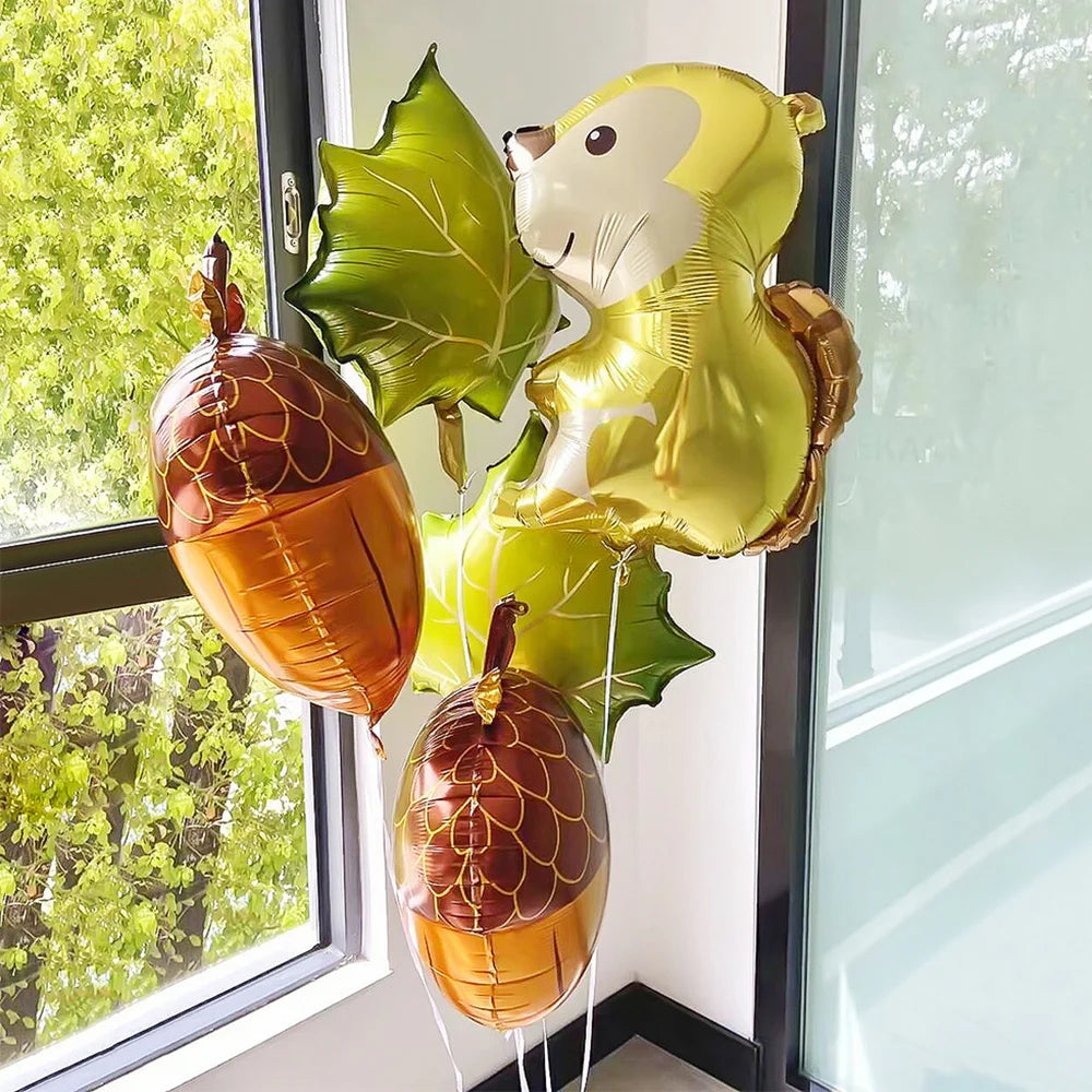 Woodland Animals Birthday Decoraiton Balloon Fox Hedgehog Raccoon Deer Bear Helium Foil Balloons Forest Theme Party Decor Good Vibrations