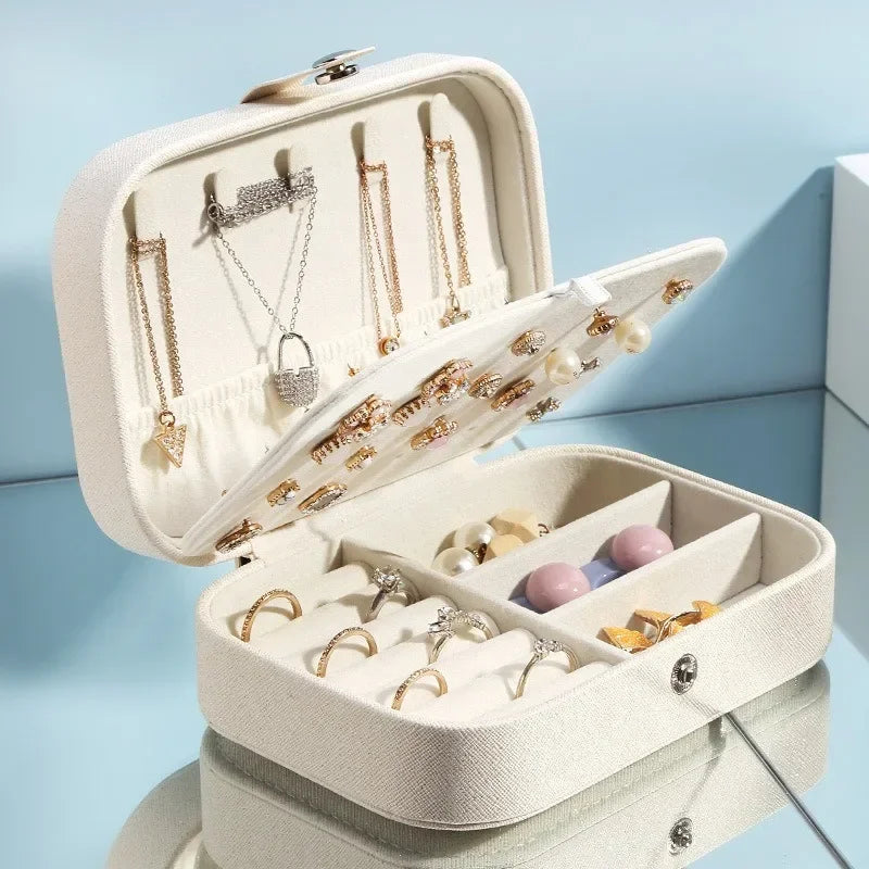2024 Portable Jewelry Box Jewelry Organizer Display Travel Jewelry Case Boxes Button Leather Storage Zipper Jewelers Good Vibrations