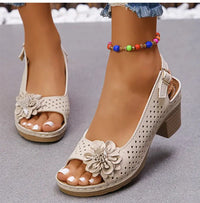 Women's Sandals Sweet Heels Sandals Summer Woman Shoes Fashion Heeled Sandalias Mujer Elegant Shoes Summer Footwear Women 2025 Good Vibrations