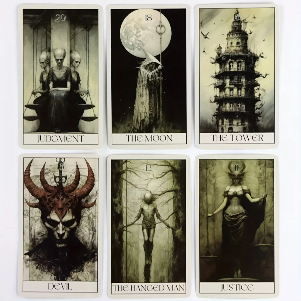 Mystery Horror Tarot Deck - 78 Card Set for Divination, Power Exploration and Psychic Insight |   The Perfect Board Game Accessor Good Vibrations