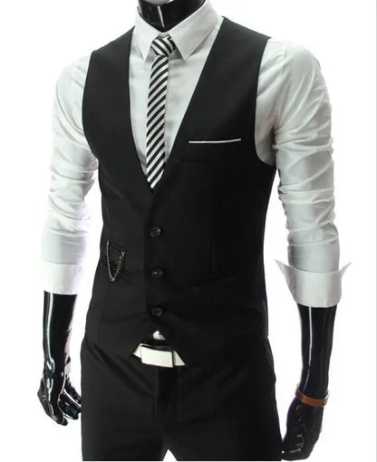 2023 New Arrival Dress Vests For Men Slim Fit Mens Suit Vest Male Waistcoat Gilet Homme Casual Sleeveless Formal Business Jacket Good Vibrations