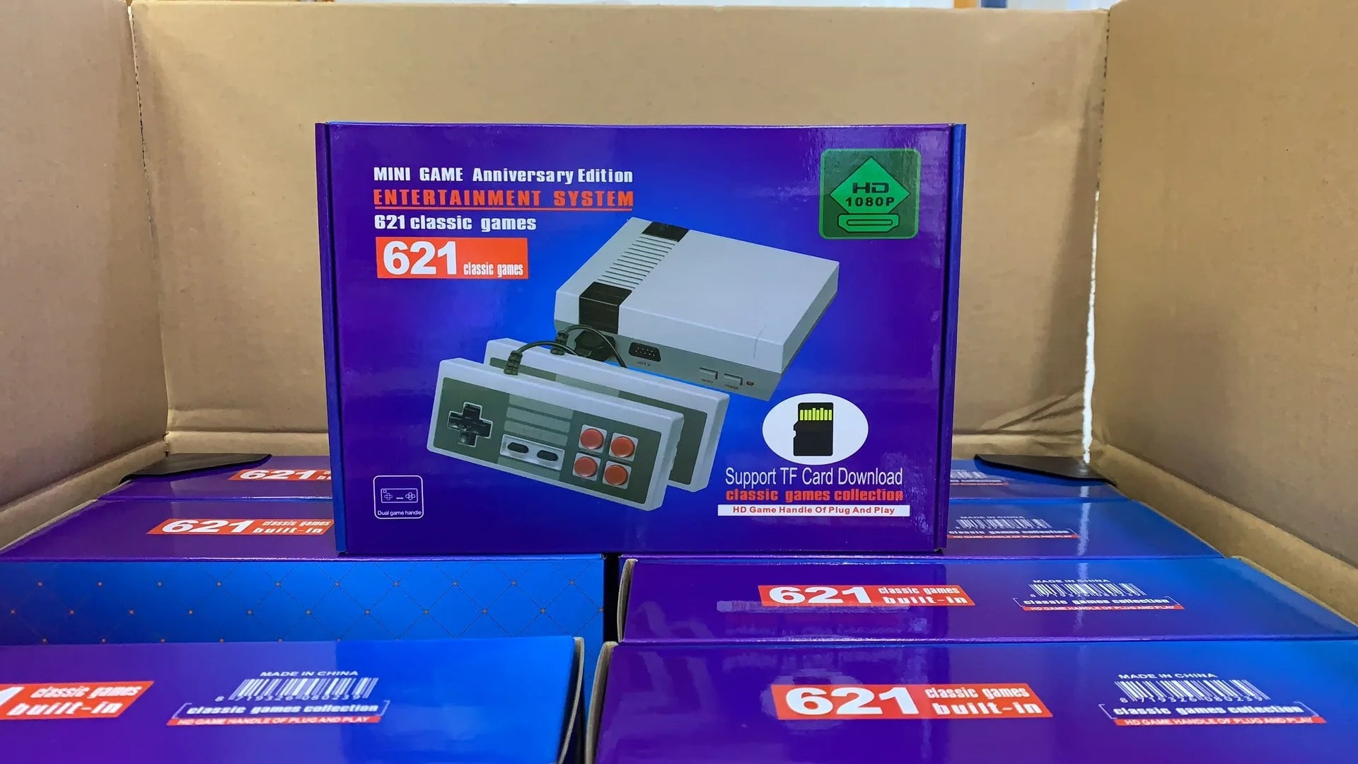 Retro Family HD Video Classic Handheld Game Players Built-in 621 Games HD Output Controls HDMI Mini TV Game Console Good Vibrations