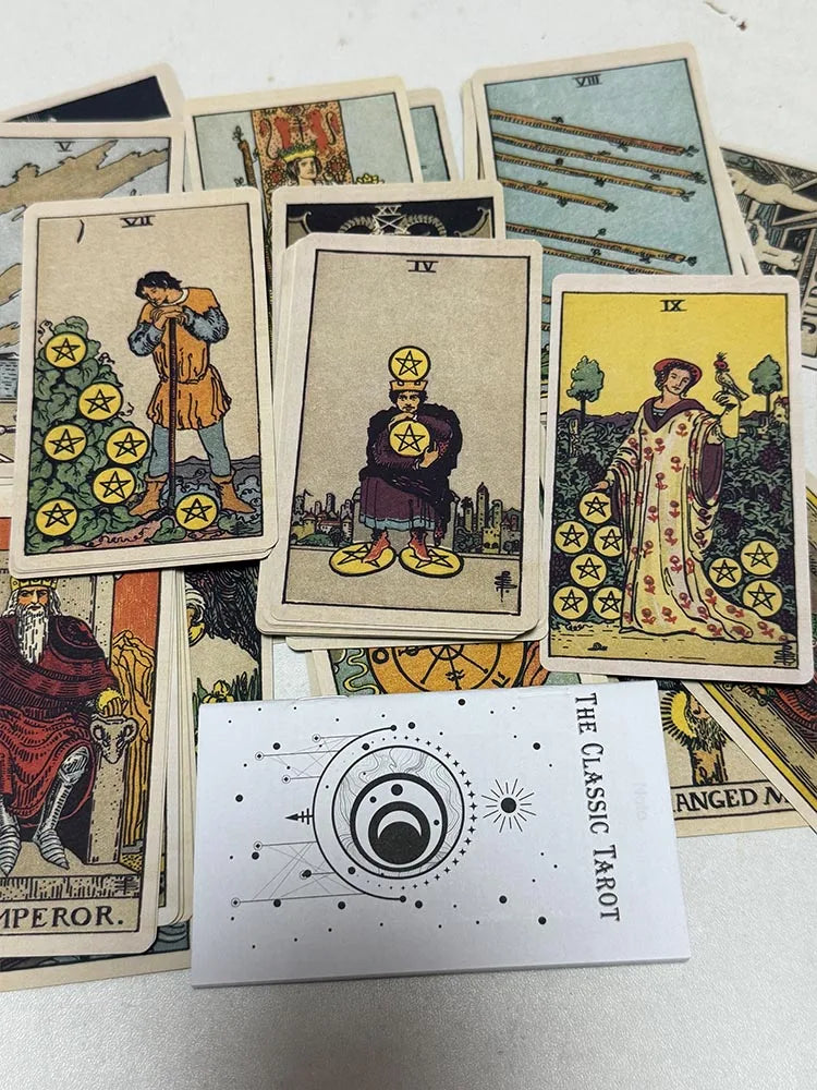 The Classic Tarot Cards A 78 Deck Board Games Mystical Divination Fate Fortune Tarot Cards with Guide Book Good Vibrations