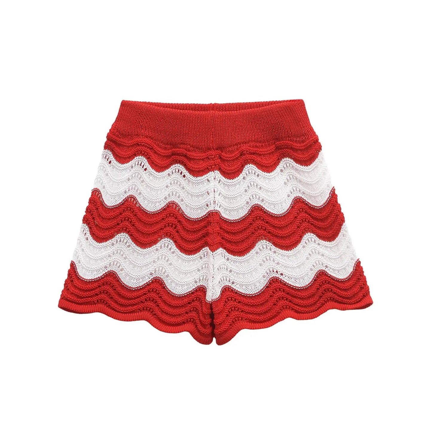 Women Temperament Single Breasted Short Sleeve Top Two Piece Set Fashion Sweet Turn-down Collar Knitted Top Sets Shorts Good Vibrations