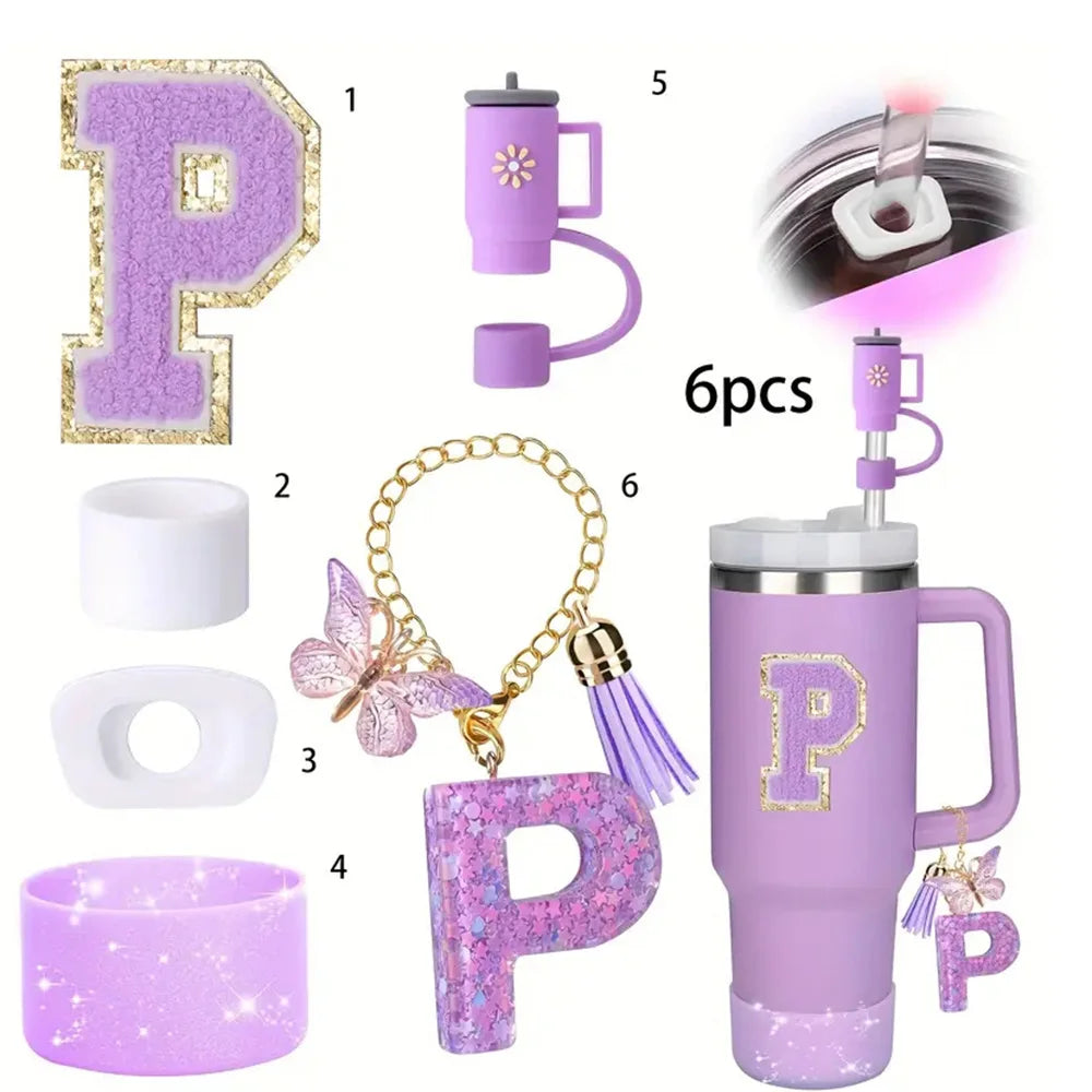 6PCS Cup Accessories Set for Stanley Cup  40oz tumbler with handle Including Silicone Straw Topper and Boot, Spill Proof Stopper Good Vibrations Adult Super Store