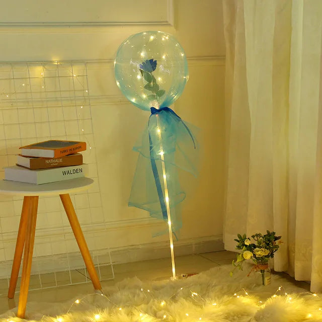 Creative Balloon Rose Flower Bouquet Wedding Decoration Bobo Ball LED Glowing Column Decoration Scene Birthday Party Room Layout Good Vibrations