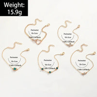 5Pcs/Set Rhinestone Butterfly & Heart Love Infinite Decor Imitation Gem Metal Hollow Bracelet For Women For Daily Decoration Good Vibrations Adult Super Store