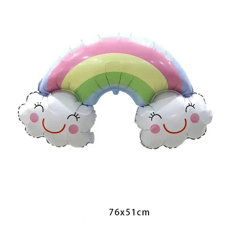 Super Cute Sun Clouds Rainbow Balloons Birthday Party Decor Kids Toys Gifts Air Globos Cartoon Large Size Helium Balloon Decor Good Vibrations