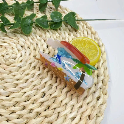 1pc Spring, Summer, Autumn, Winter Four Seasons Graffiti Claw Clip Women's Shark Clip New Rear Occipital Hair Clip Headwea Good Vibrations