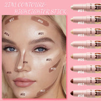 MLSMILE 8 Color High Gloss Pearl Contouring Stick Face Brightening Sleeper Silkworm Pen three-dimensional Face contour Shadow Good Vibrations