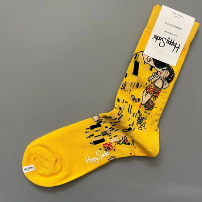 Cotton Happy Socks Men's Classic Crew Sock Shoe Size 10 - 13 Soft Good Vibrations