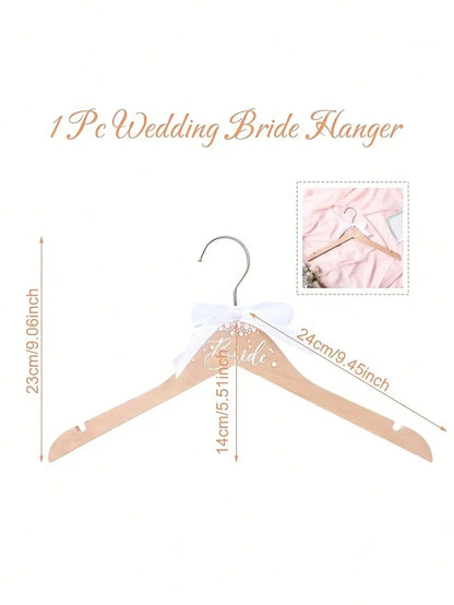 Wooden Bride  Hanger Faux Pearl Elegant Wedding Decor Ideal Gift Clothes Hanger With Ribbon For Wedding Dresses Suits Wedding Good Vibrations