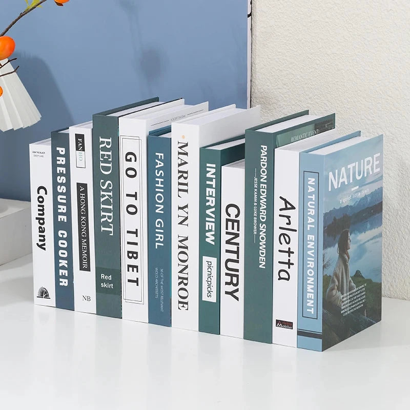 Modern fake book ornament Nordic light luxury simulation book living room home store decoration photo props book case box Good Vibrations