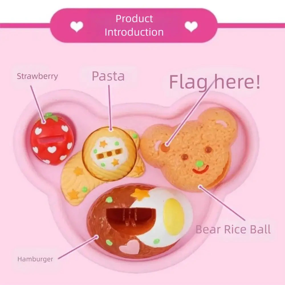 Fun Bear Box Food Feeding Toys Role Play Kitchen Toys Play House Toys Early Education Simulated Pudding Feeding Set Good Vibrations