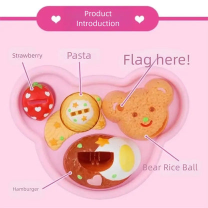 Fun Bear Box Food Feeding Toys Role Play Kitchen Toys Play House Toys Early Education Simulated Pudding Feeding Set Good Vibrations
