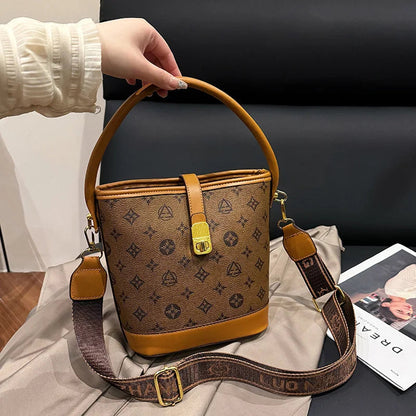 Luxury Bucket Bag - Premium Leather Tote & Crossbody Purse for Women, Spacious Designer Shoulder Bag with Chic Minimalist Style Good Vibrations