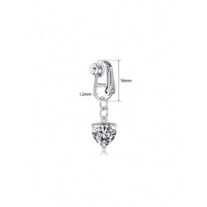 Fake Belly Ring Bell Button Rings Fake Belly Piercing Love Heart Butterfly Dangle Clip On Umbilical Navel Cartilage Earring Clip Good Vibrations Adult Super Store