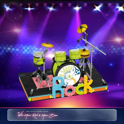 TOYLINX  Musical Instrument Building Block Toy Set Electronic Drum Electronic Organ Construction Toy Gift for Children Good Vibrations