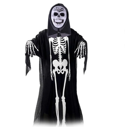 scary halloween costumes adults fantasia cosplay masque LED scream ghost horror mask children black skeleton costume suit Good Vibrations