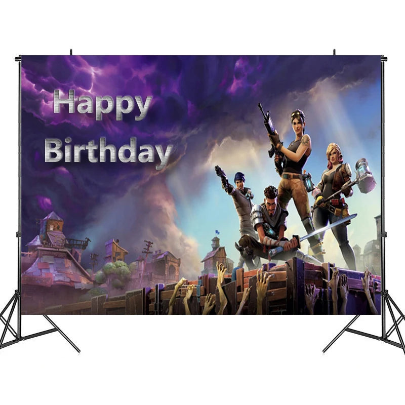 Video Game Fortnitions Birthday Party Decoration Cartoon Alpaca Llama Plate Tablecloth Baby Shower Kids Favors Party Supplies Good Vibrations