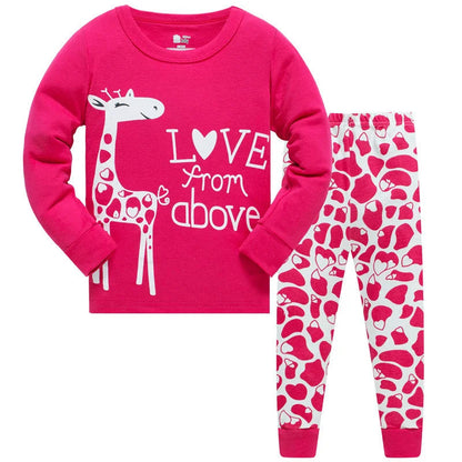 Jumping Meters 3-8T Flamingo Print  Autumn Winter Girls Sleepwear Fashion Children's Home Clothes Kids Pyjamas Costume Good Vibrations