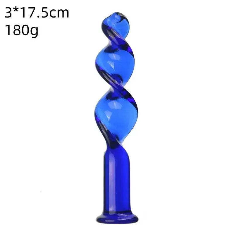 VaHppy Glass anal plugs Pink/Blue 3.2-4cm Coarse thread Anal extension training stimulation Adult sex toys For gay girl Masturba GOOD Vibrations