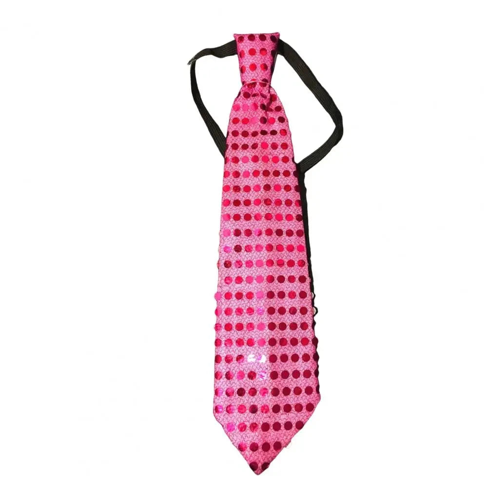 LED Luminous Tie Dot Print Button Battery Powered Necktie Men Women Sequins Glowing Tie Parties Nightclubs Accessories 발광 넥타이 Good Vibrations