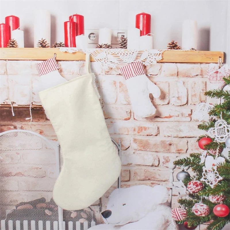 Christmas Decorations For Home Xmas Gift Snowman Santa Claus Plush Socks New Year Decor Candy Bag Tree Hanging Pendant Good Vibrations