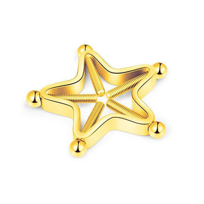 [Y]1Pc Stainless Steel Adjustable Nipple Rings For Women, Star Shaped Clip On Nipple Ring Fake Nipple Piercing Jewelry Good Vibrations