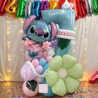 1set Stitch Birthday Party Decorations 40inch Blue Number Foil Balloon Children's Birthday Background Boys Girls Toys Gifts Good Vibrations