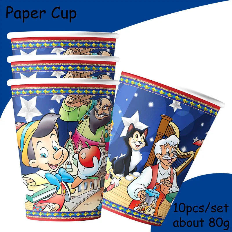 The Adventures of Pinocchio  Birthday Party Decorations Paper Tableware Cake Topper Latex Balloons Baby Shower Party Supplies Good Vibrations