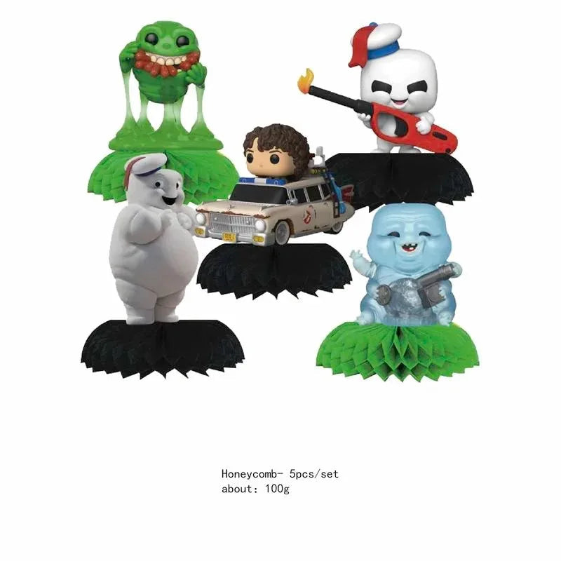 Ghostbuster Balloon Cake Topper Birthday Party Decorations Disposable Tableware Cups Plates Banners Baby Shower Supplies Toy Good Vibrations