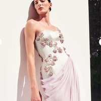 Customized Prom Dresses High quality Fashion Retro Jersey Applique Pleat Ruched Straight Long Dresses Simple Good Vibrations