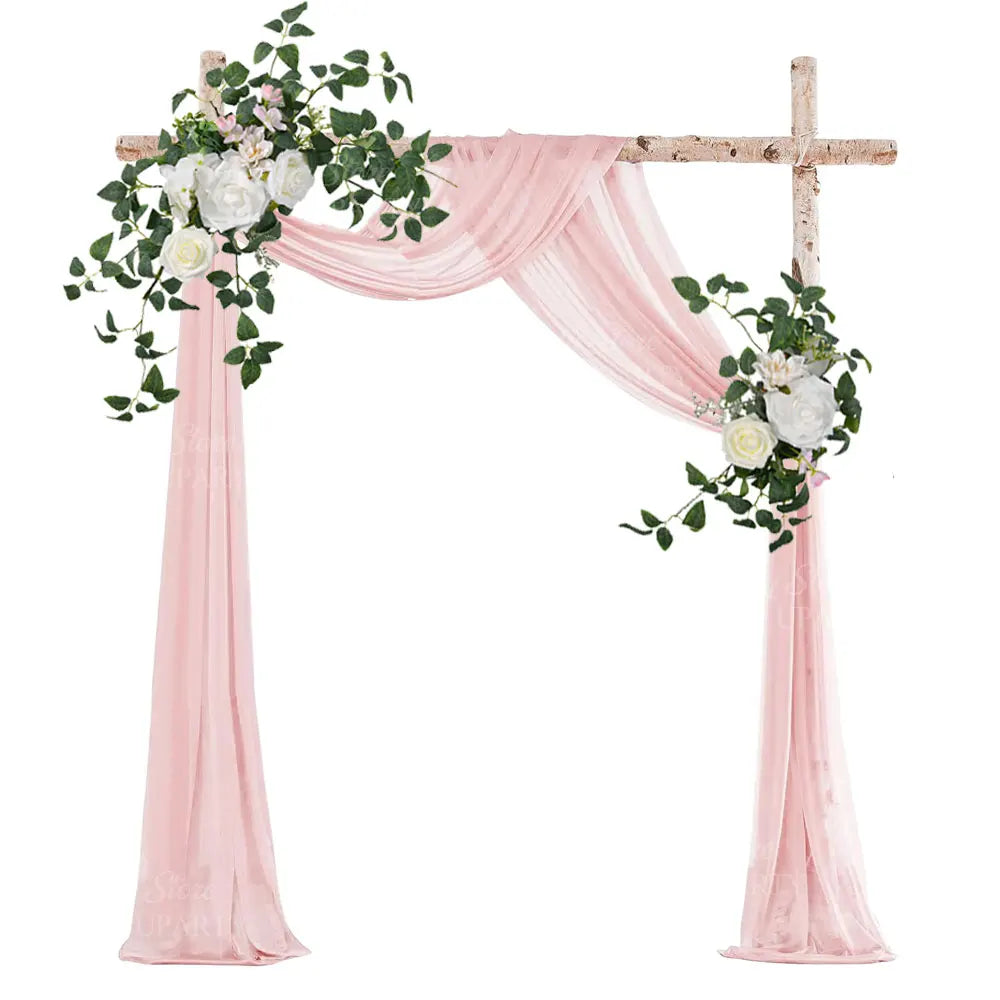 2pcs Wedding Arch Flowers Artificial Flowers Floral Garland for Bridal Shower Ceremony Welcome Sign Backdrop Stand Decorations Good Vibrations