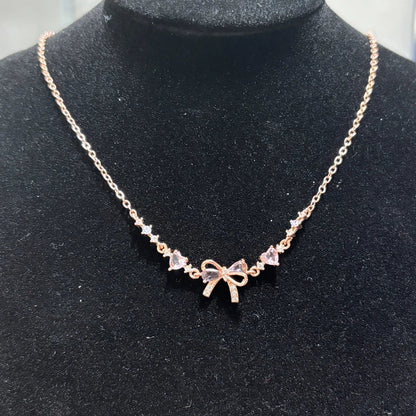 Y2K Exquisite Sweet Pink Zircon Bowknot Love Heart Chain Bracelet For Women Girls Party Birthday Jewelry Gift Good Vibrations Adult Super Store