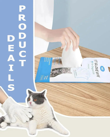 Cleaning Wipes Gloves for Dog and Cat,Pet Bathing Wipes Cleaning & Deodorizing,Dog Wipes for Body Paws Butt Daily Care,Cat Groom Good Vibrations