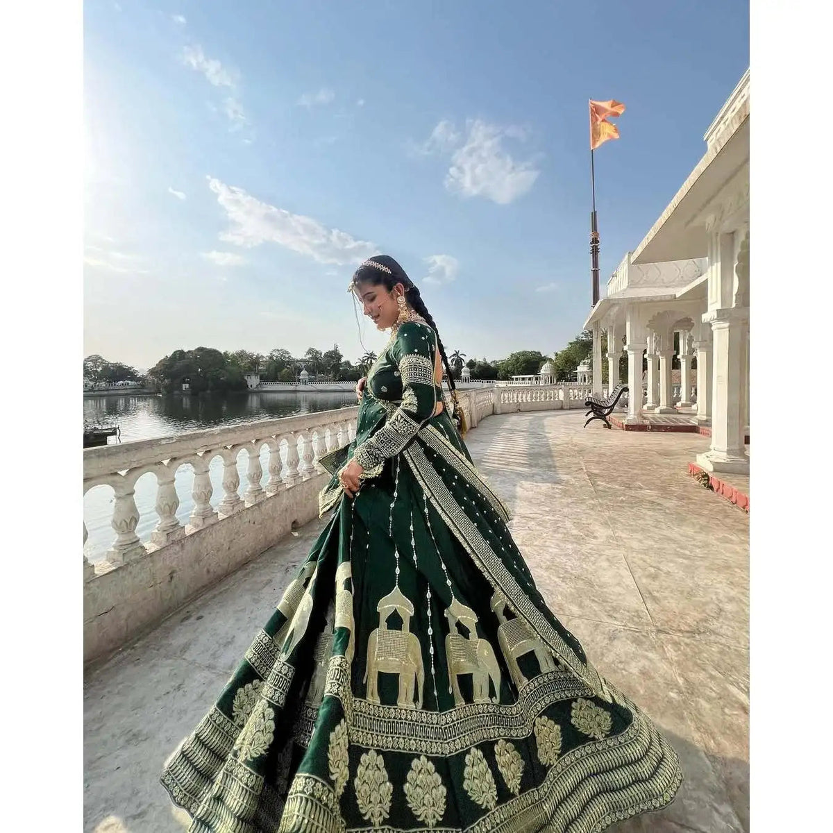 Designer Wedding Dresses Embroidered Lehenga Choli with Sequence Work Good Vibrations