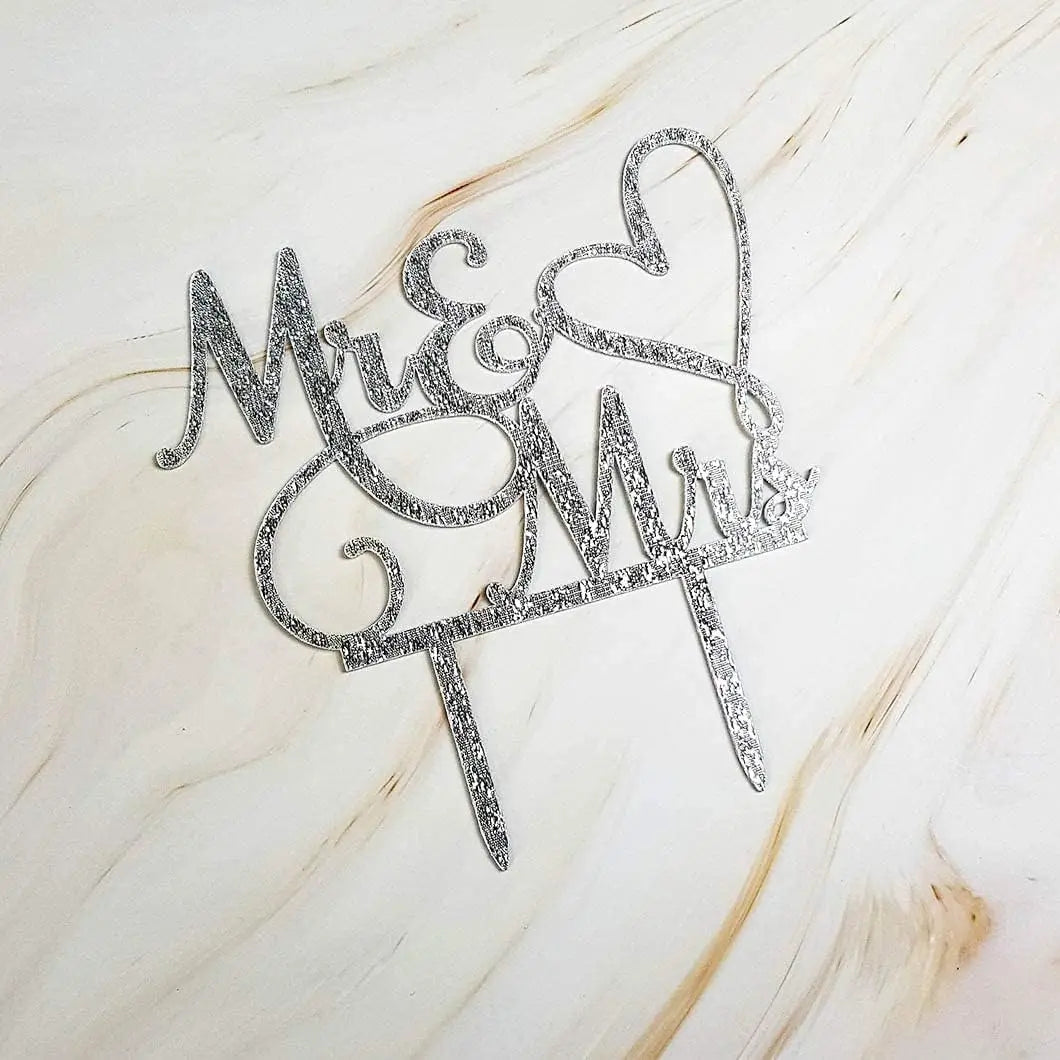 Mr and Mrs Cake Topper, Bride and Groom Sign Wedding/Engagement Cake Toppers Decoration Good Vibrations